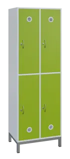 SBS-2222 šatní skříň 4-boxová, 1800x600x400 mm, kovové nohy, korpus bílý, dvířka jarní zeleň